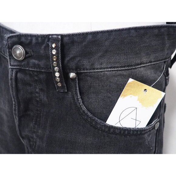 Just Cavalli Black Distressed Denim Studded Slim Leg Jeans, Size 30 - Picture 6 of 16